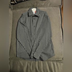 Boys black and white button down shirt
